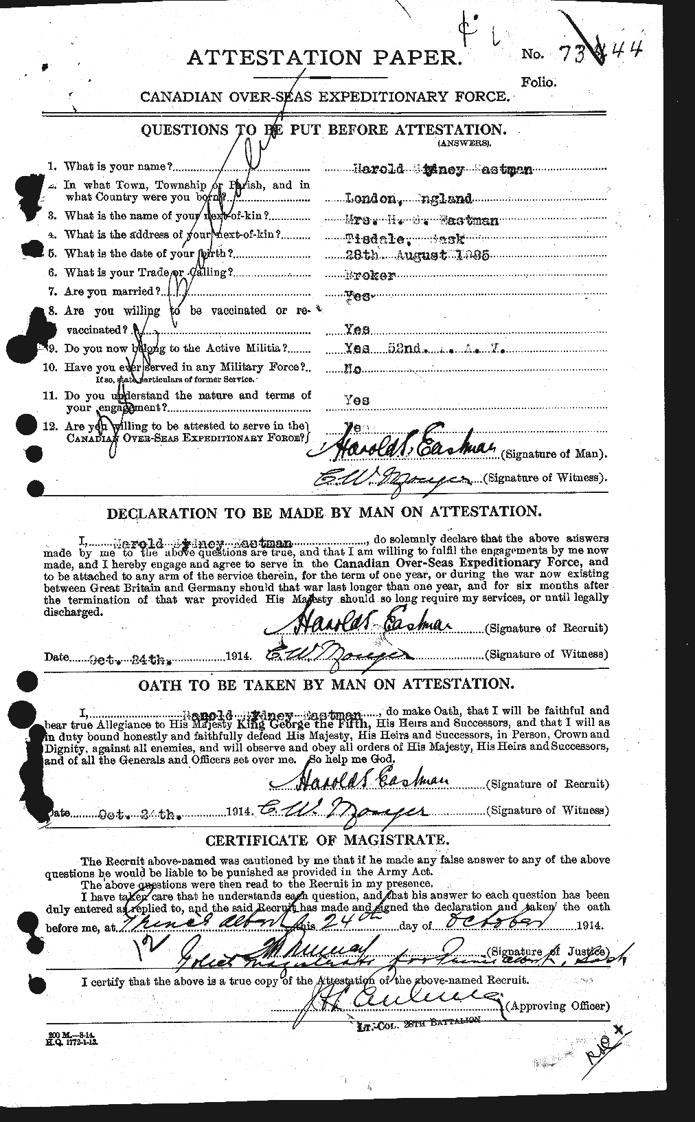 Personnel Records of the First World War - CEF 307979a