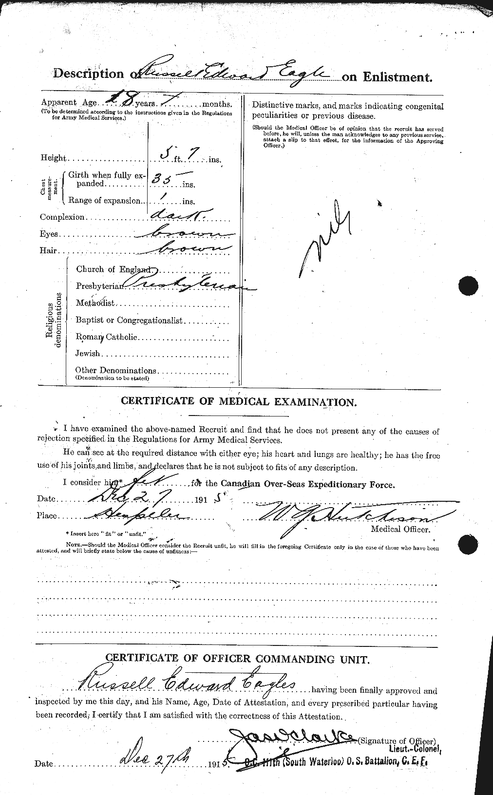 Personnel Records of the First World War - CEF 308846b