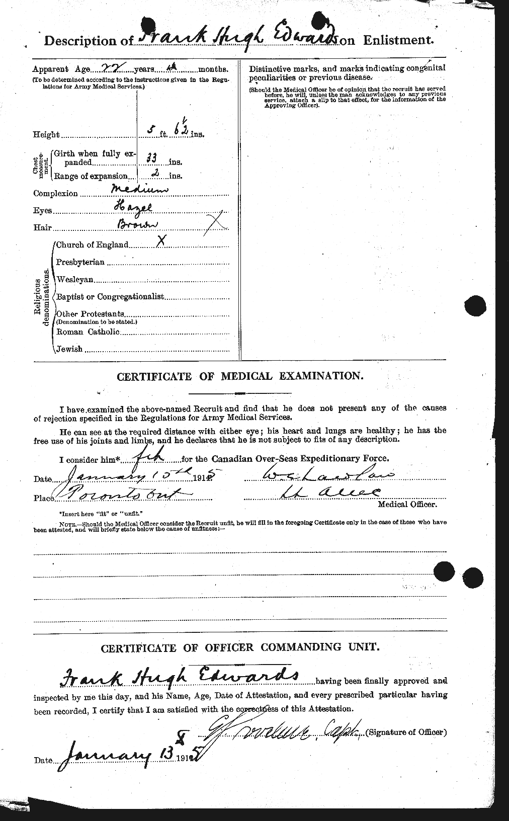Personnel Records of the First World War - CEF 309053b