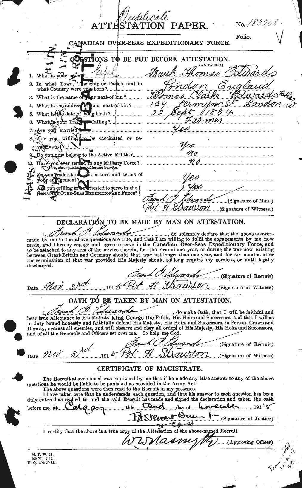 Personnel Records of the First World War - CEF 309056a