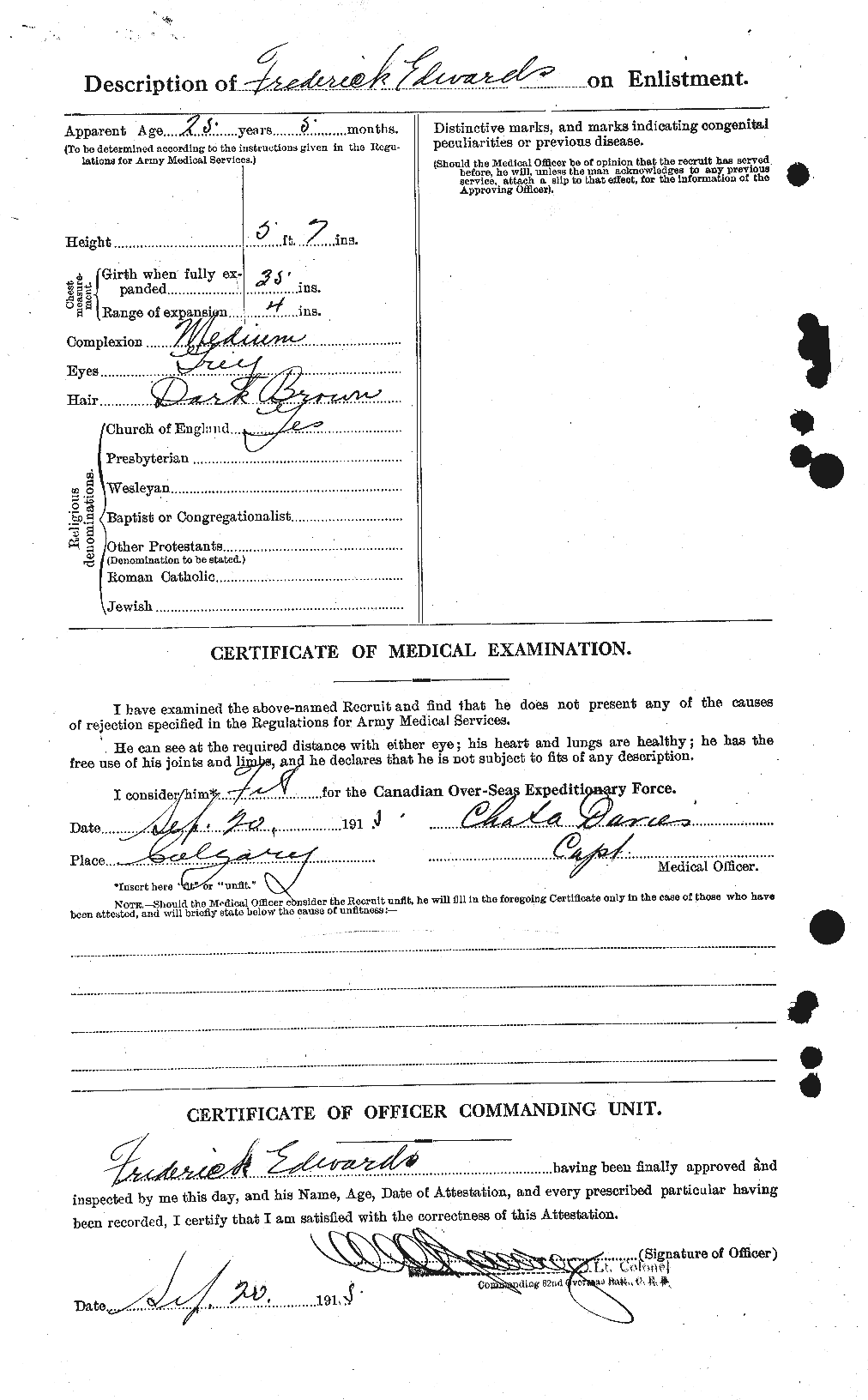 Personnel Records of the First World War - CEF 309067b