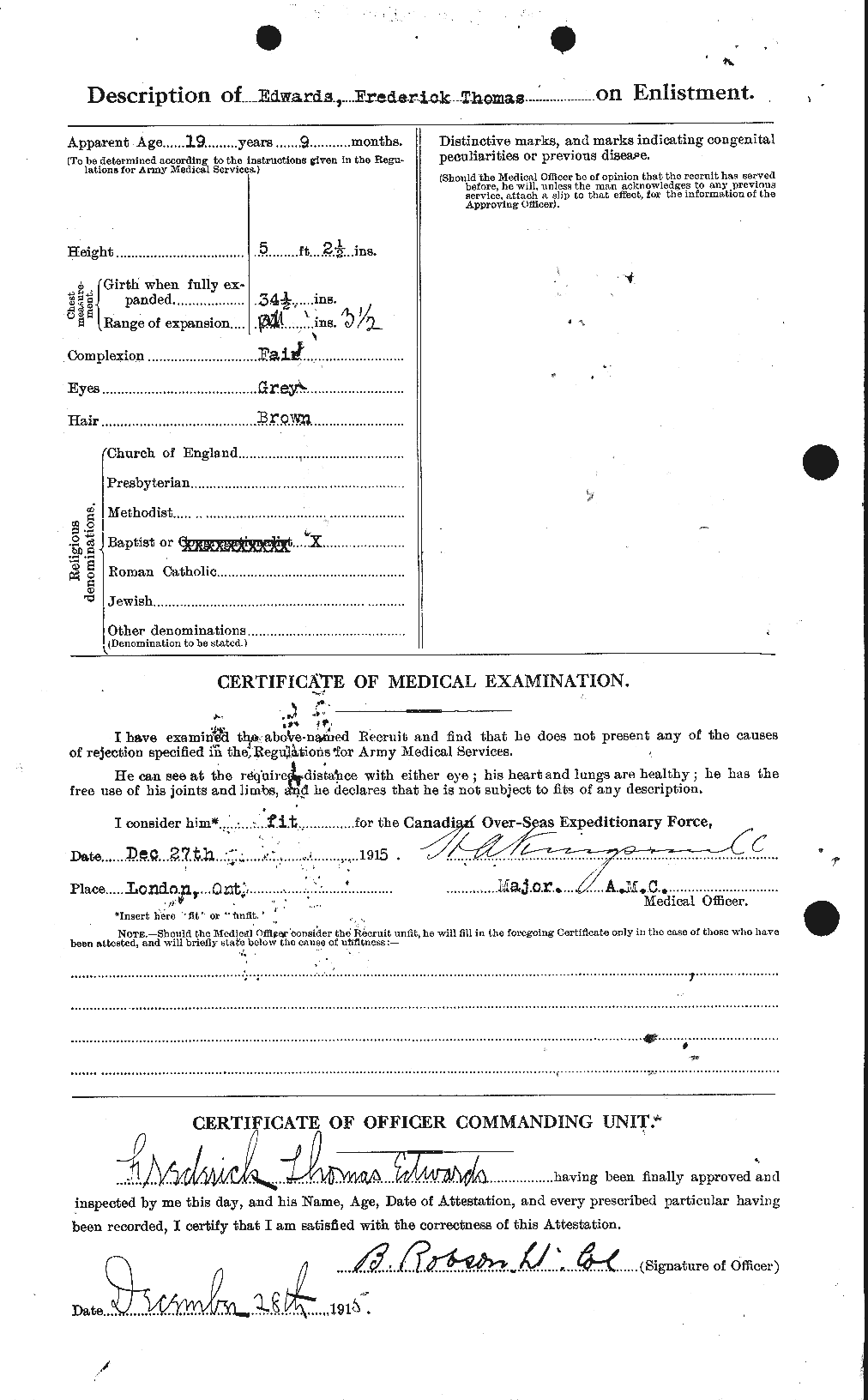 Personnel Records of the First World War - CEF 309079b