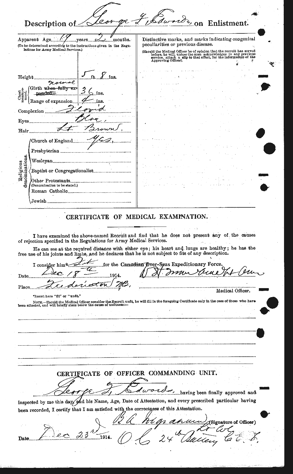 Personnel Records of the First World War - CEF 309683b