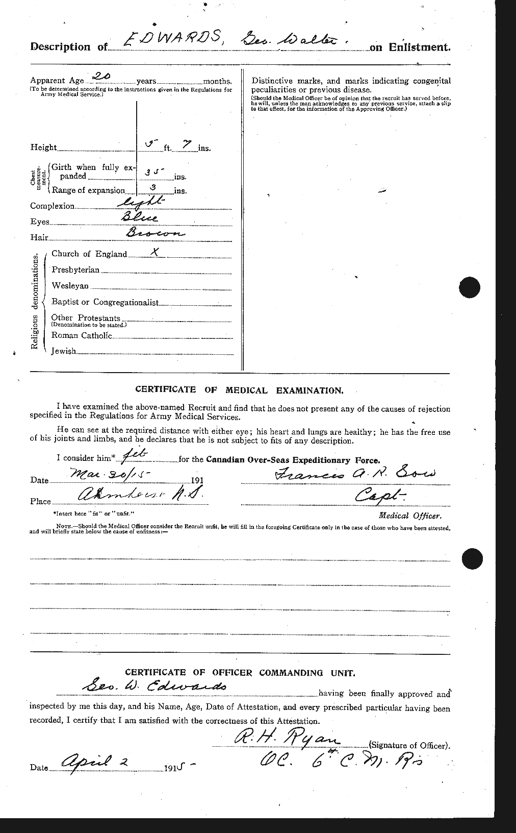 Personnel Records of the First World War - CEF 309695b