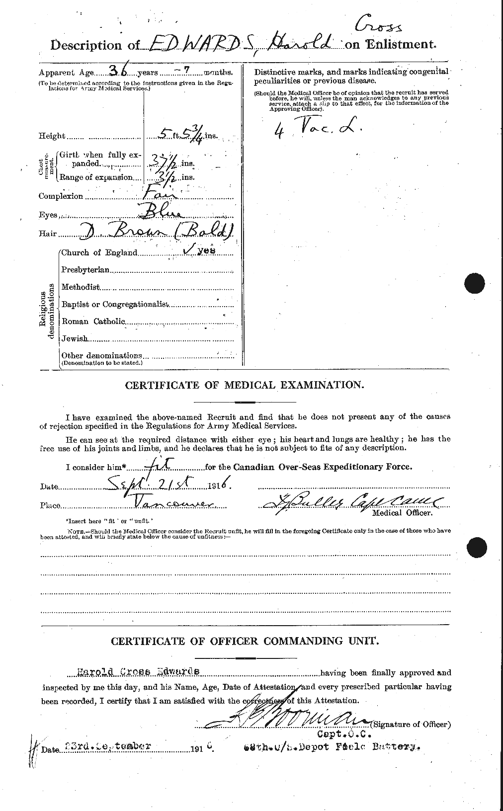 Personnel Records of the First World War - CEF 309719b