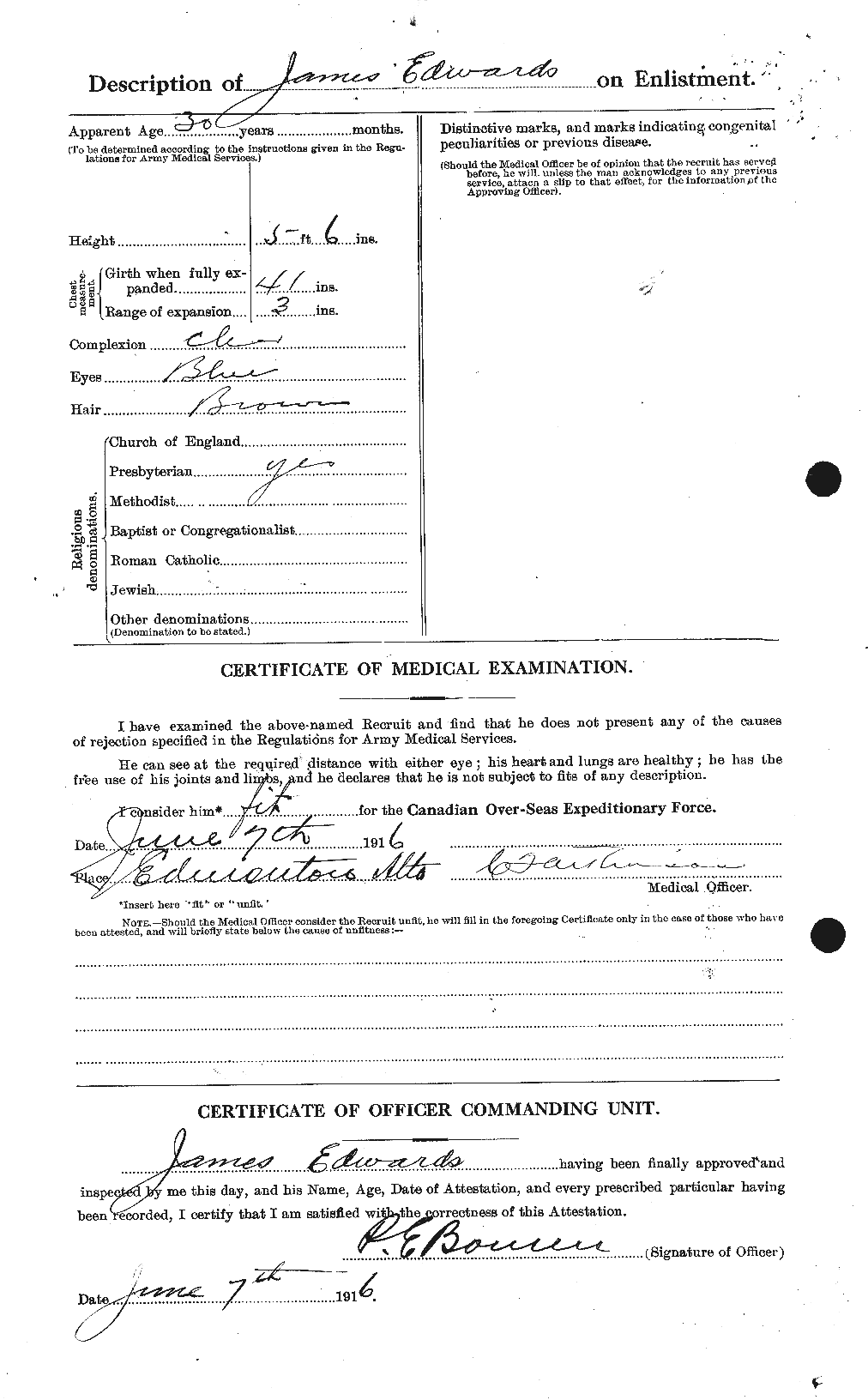 Personnel Records of the First World War - CEF 309807b