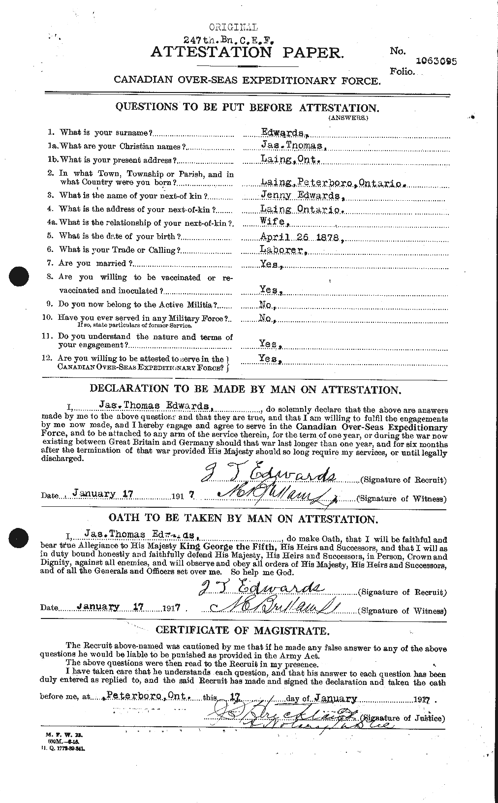 Personnel Records of the First World War - CEF 309823a