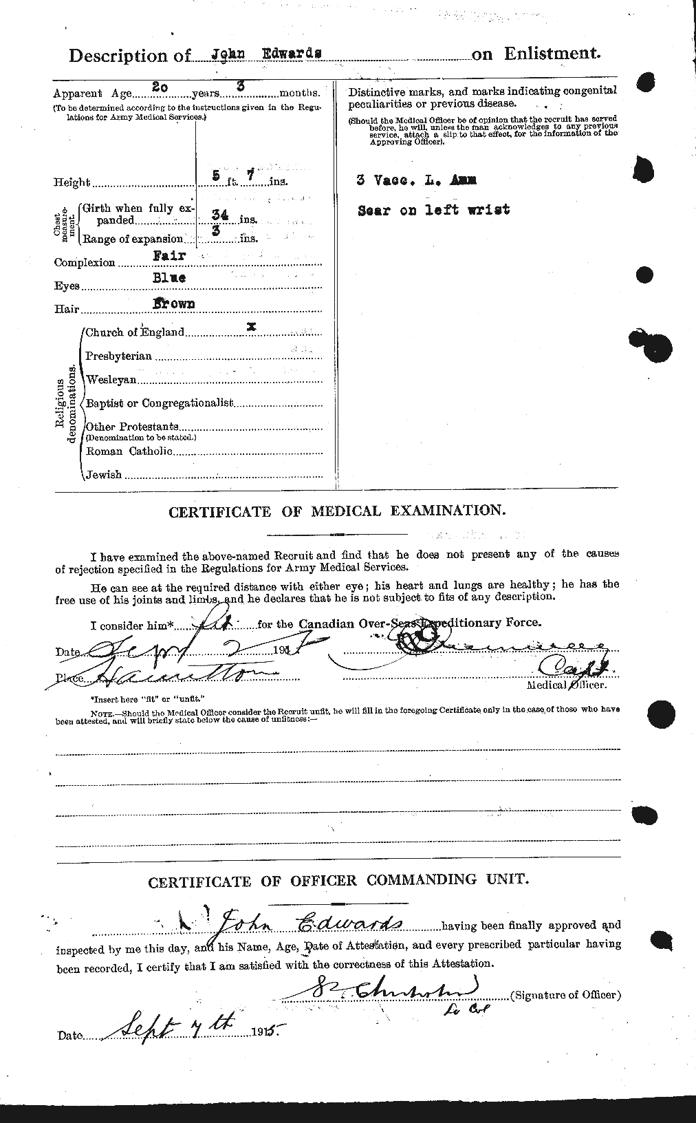 Personnel Records of the First World War - CEF 309837b