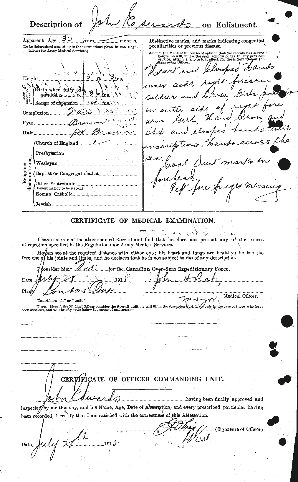 Personnel Records of the First World War - CEF 309842b