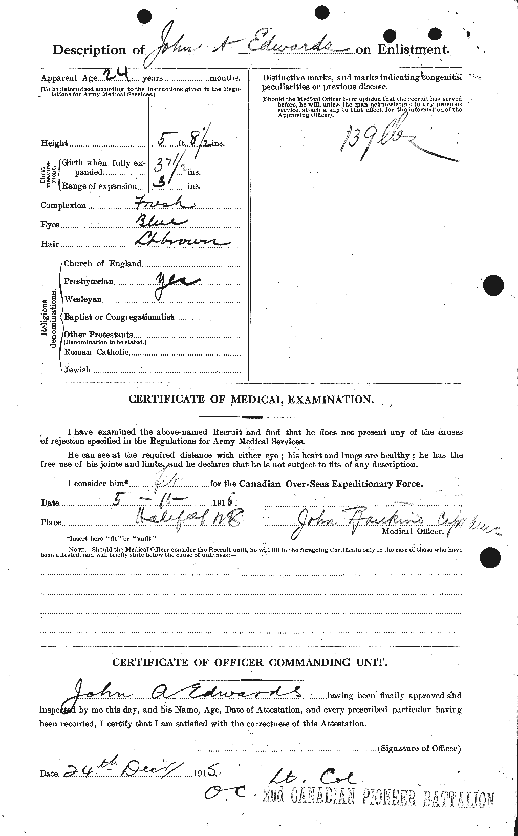Personnel Records of the First World War - CEF 310120b