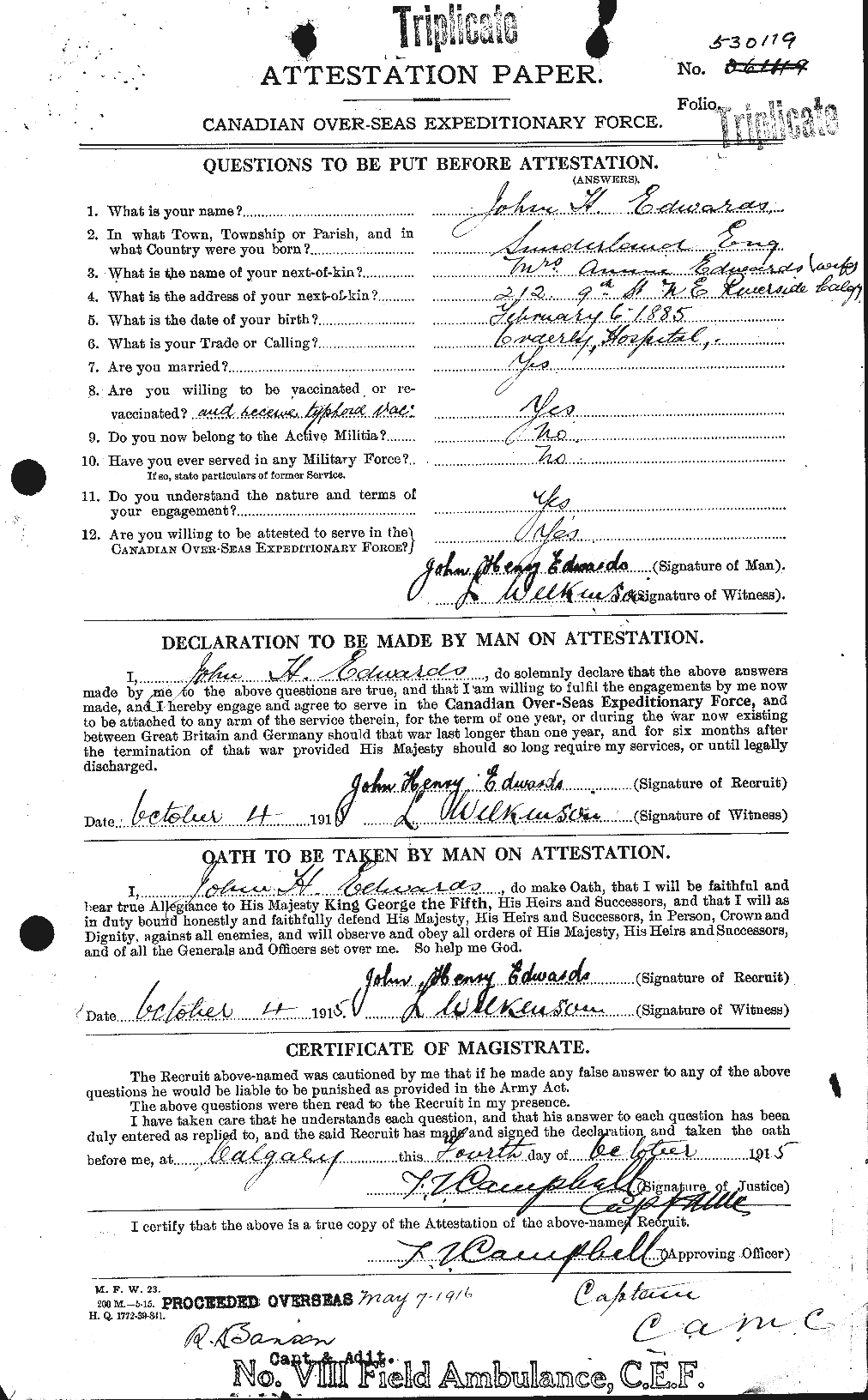 Personnel Records of the First World War - CEF 310135a