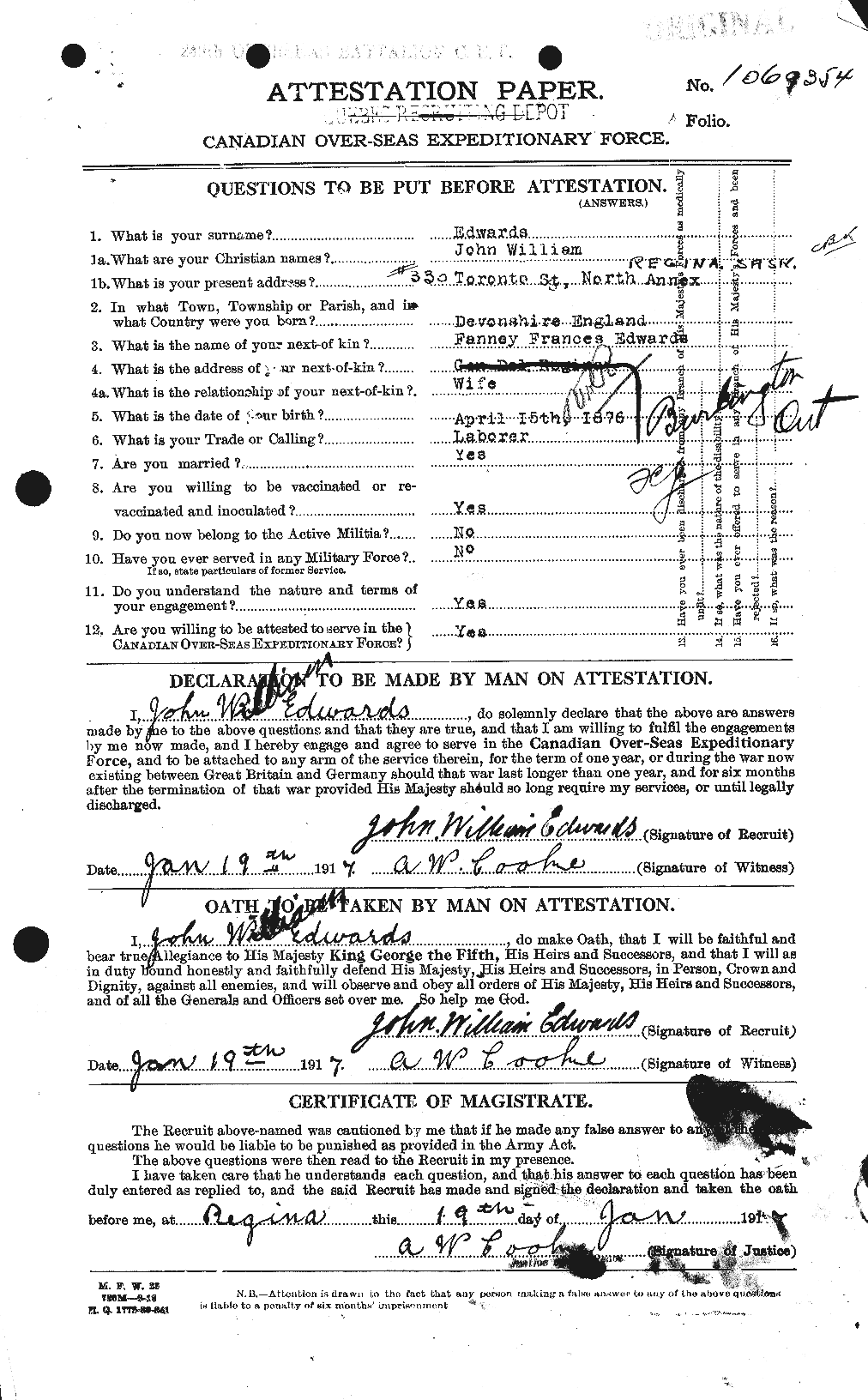 Personnel Records of the First World War - CEF 310164a