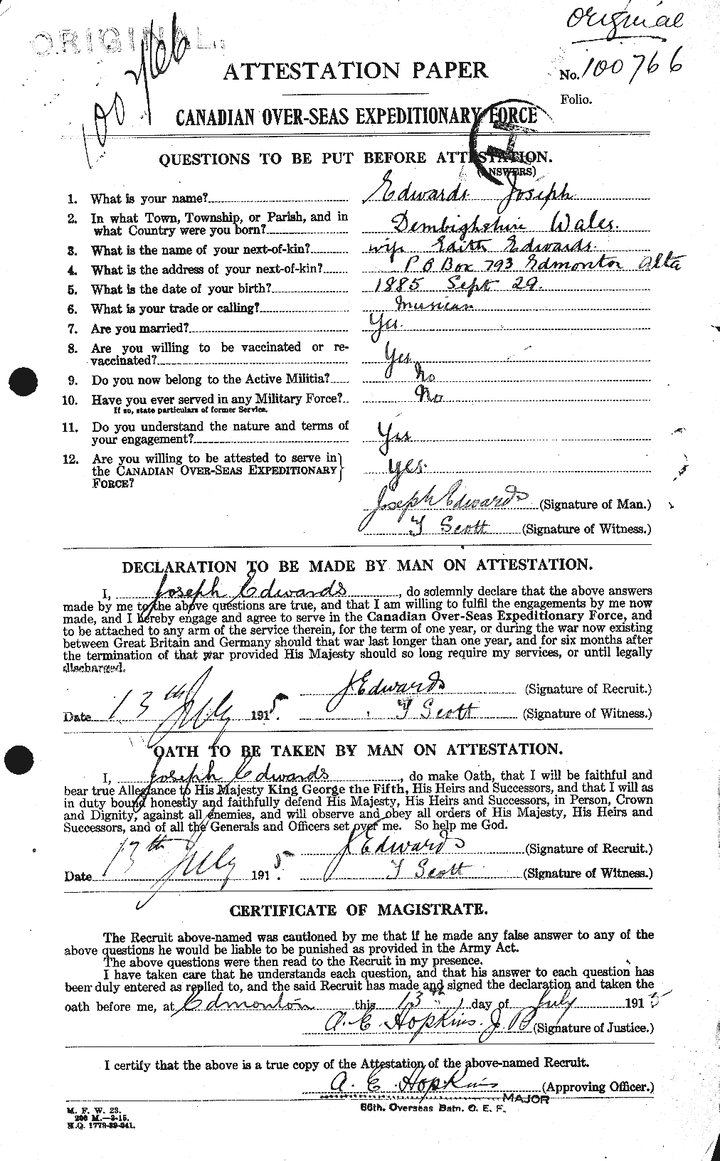 Personnel Records of the First World War - CEF 310170a