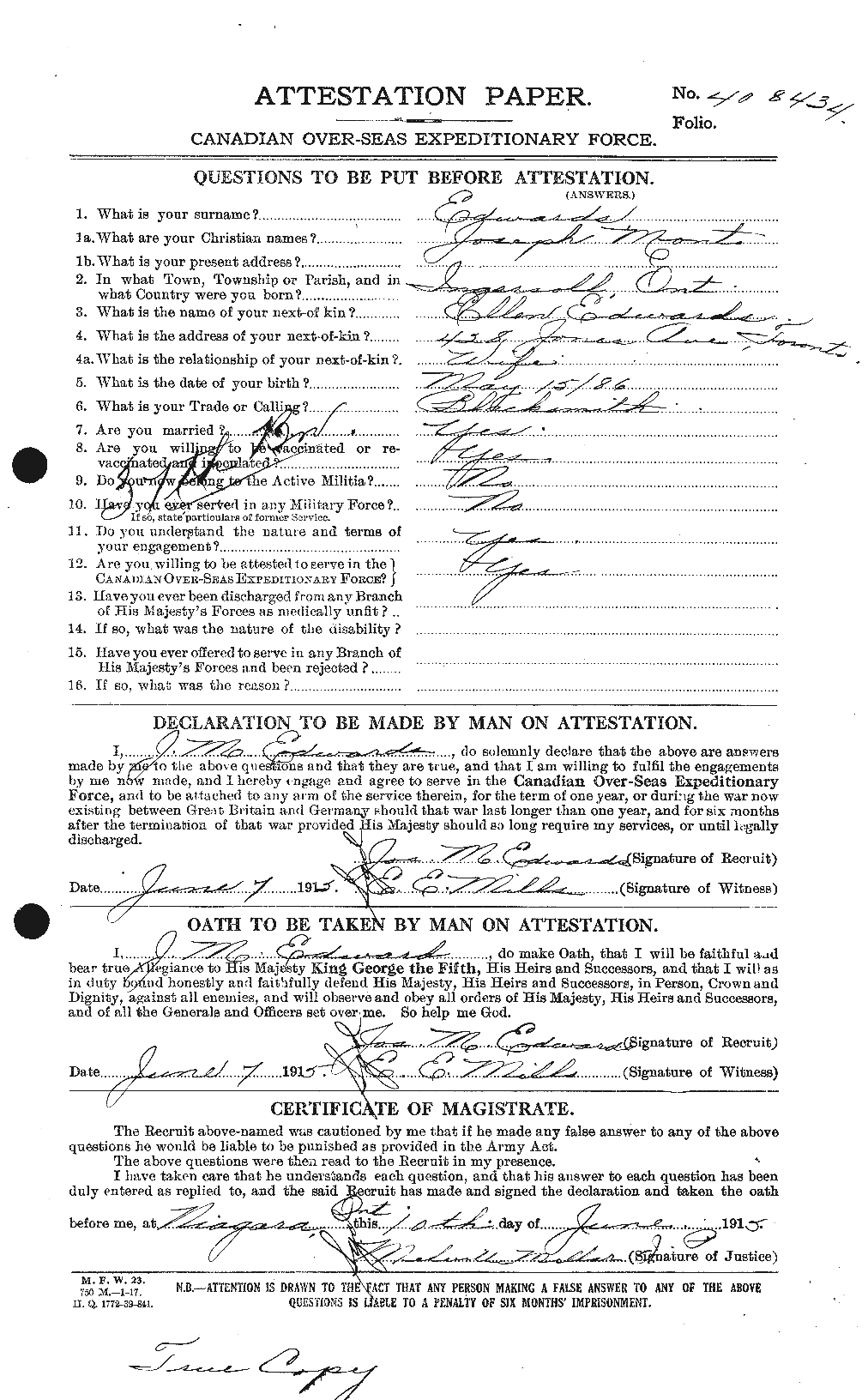 Personnel Records of the First World War - CEF 310183a