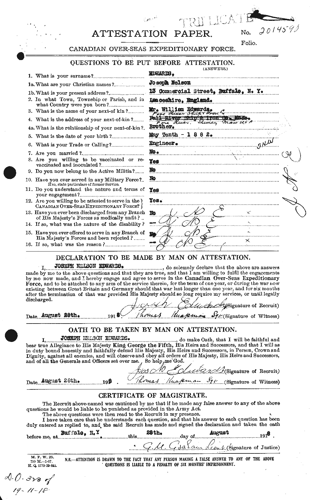 Personnel Records of the First World War - CEF 310184a