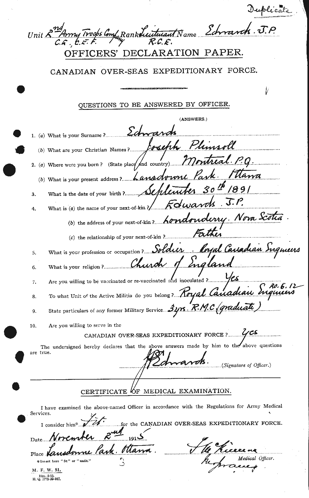 Personnel Records of the First World War - CEF 310185a