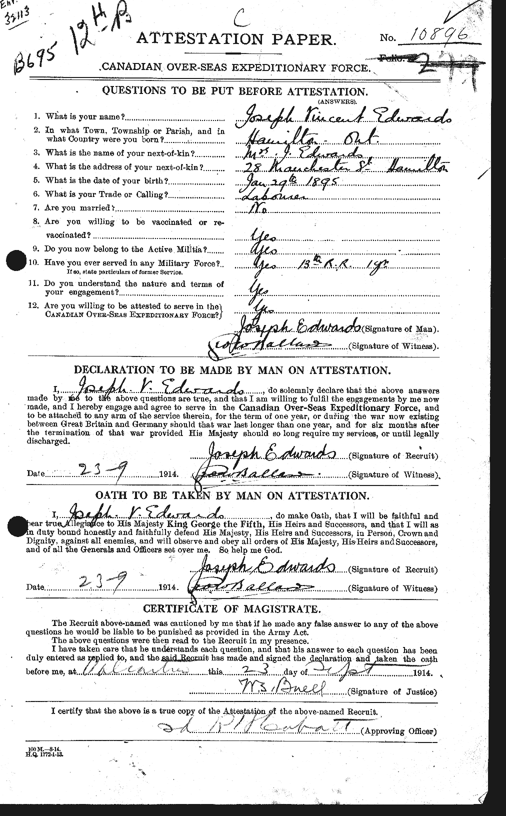 Personnel Records of the First World War - CEF 310186a