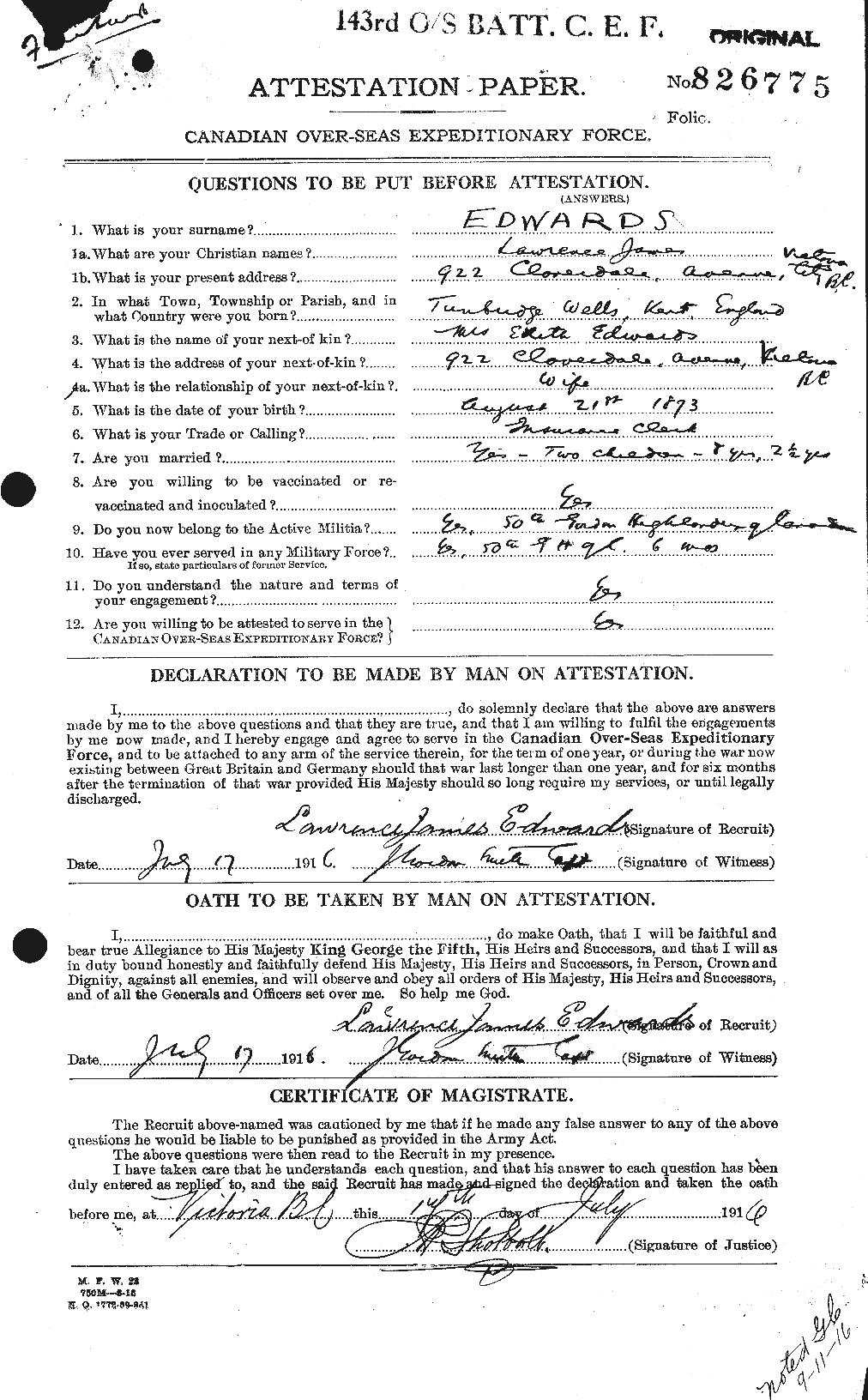 Personnel Records of the First World War - CEF 310194a