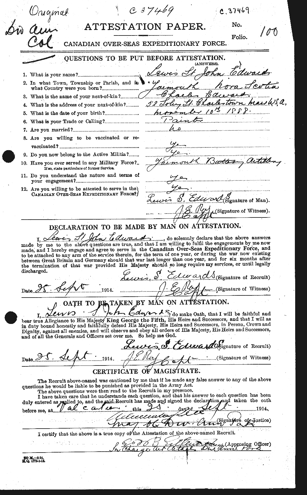 Personnel Records of the First World War - CEF 310203a