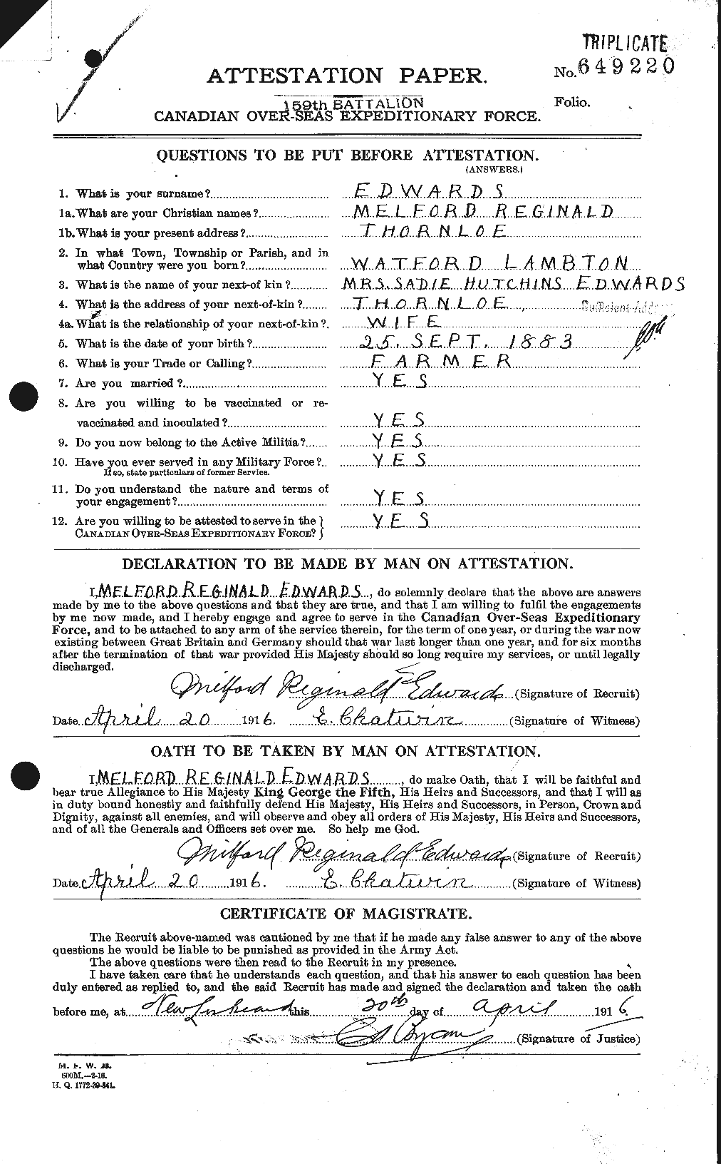 Personnel Records of the First World War - CEF 310214a