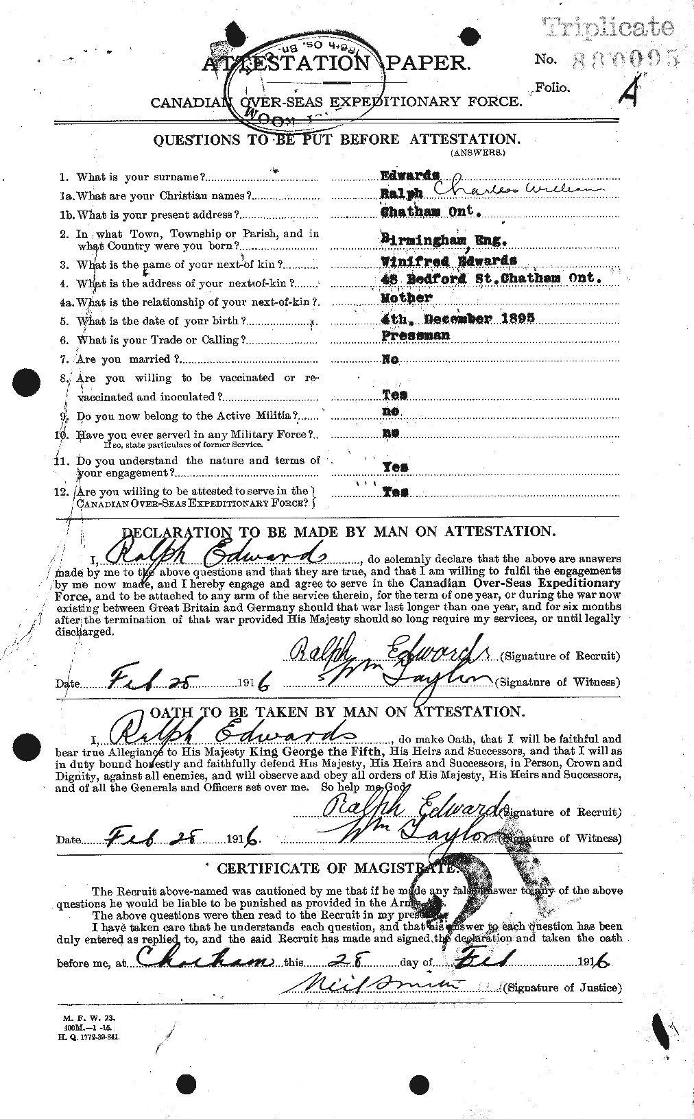 Personnel Records of the First World War - CEF 310244a