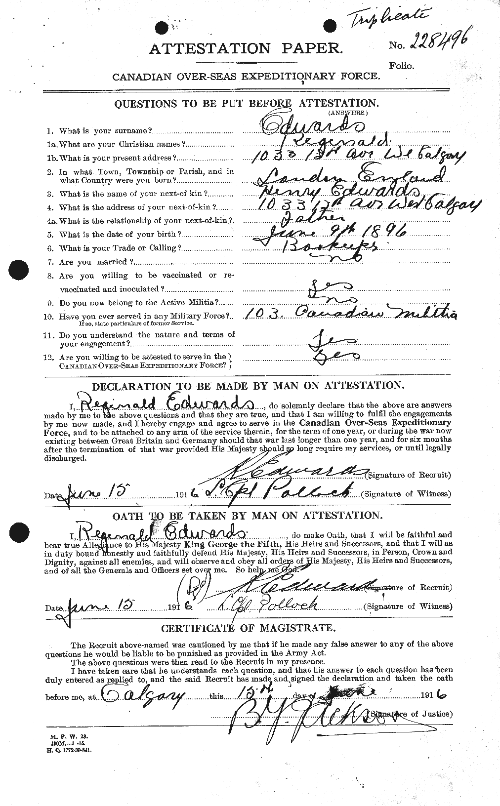 Personnel Records of the First World War - CEF 310246a