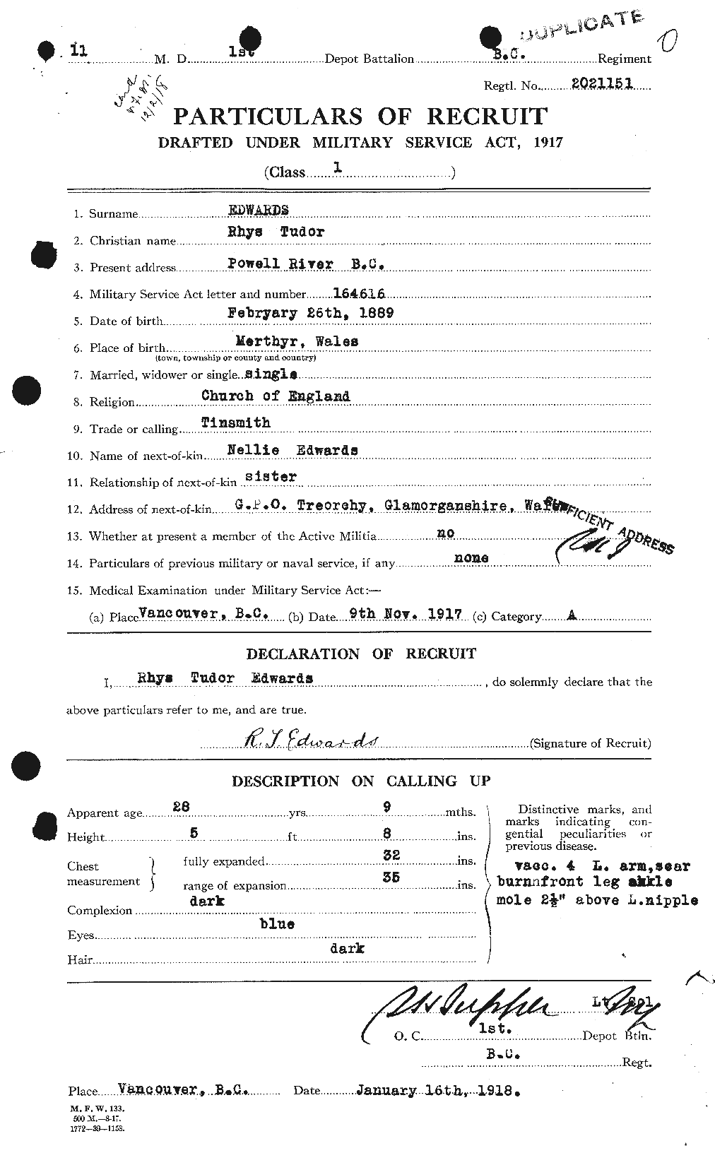 Personnel Records of the First World War - CEF 310251a