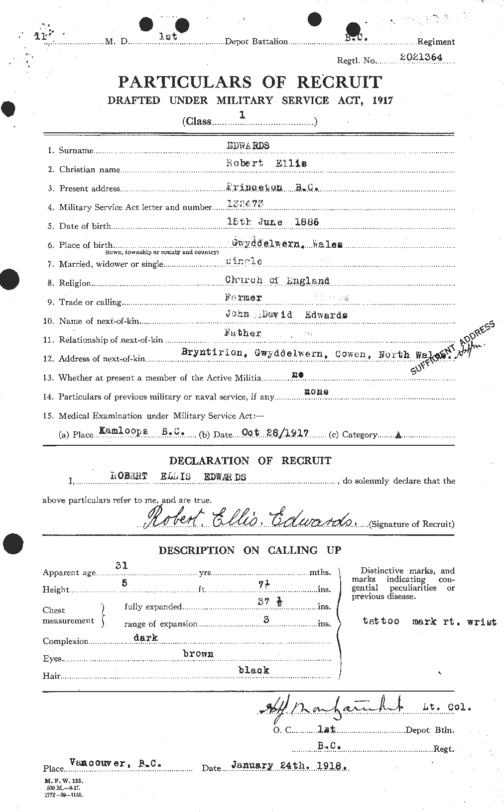 Personnel Records of the First World War - CEF 310276a