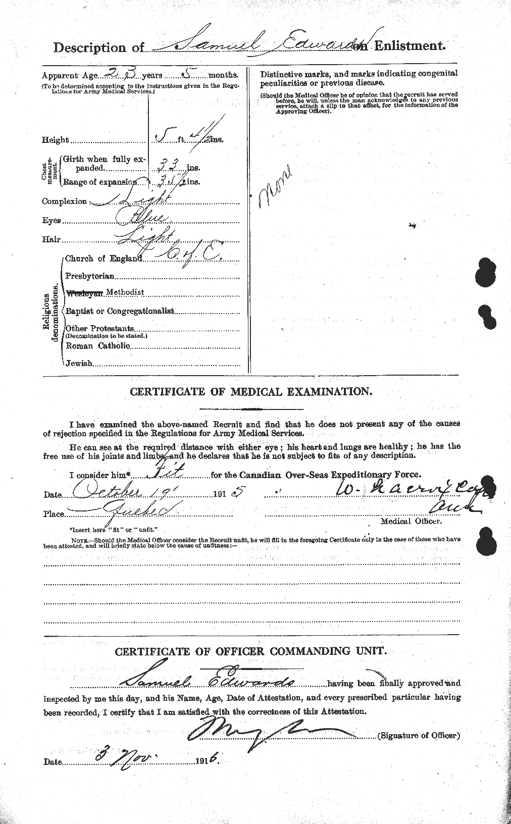 Personnel Records of the First World War - CEF 310305b