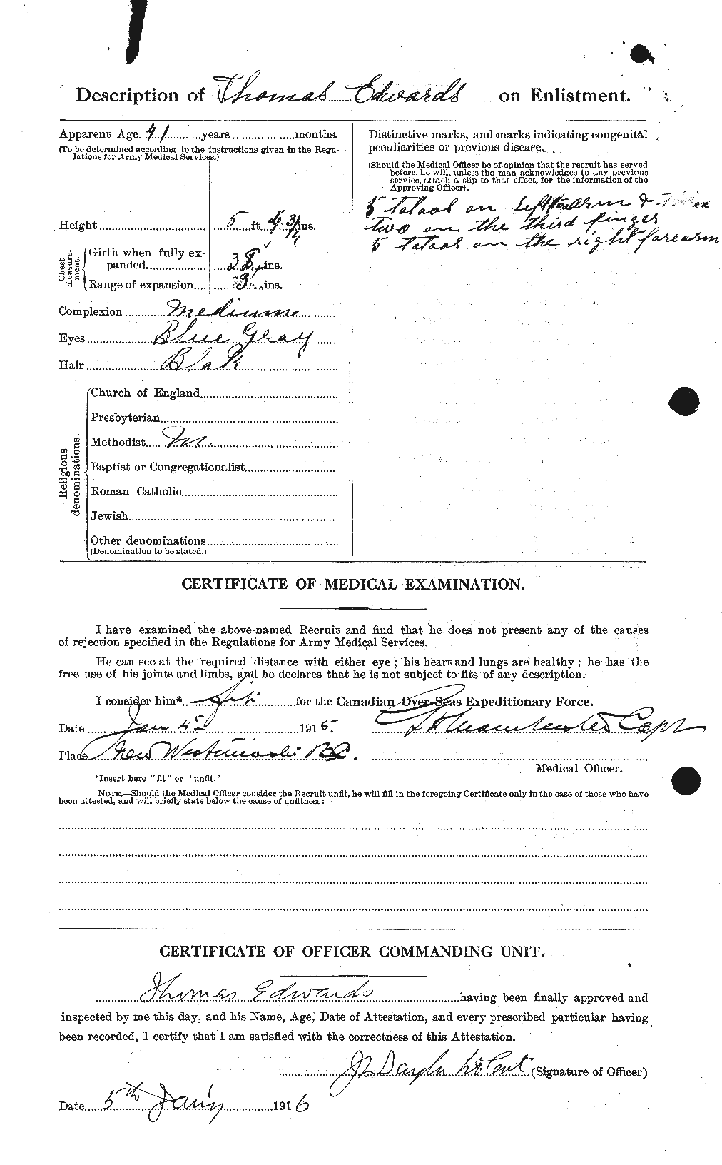 Dossiers du Personnel de la Première Guerre mondiale - CEC 310338b