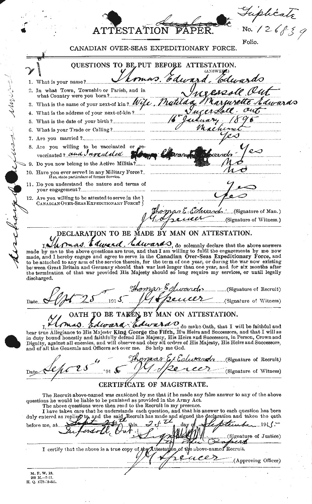 Personnel Records of the First World War - CEF 310342a