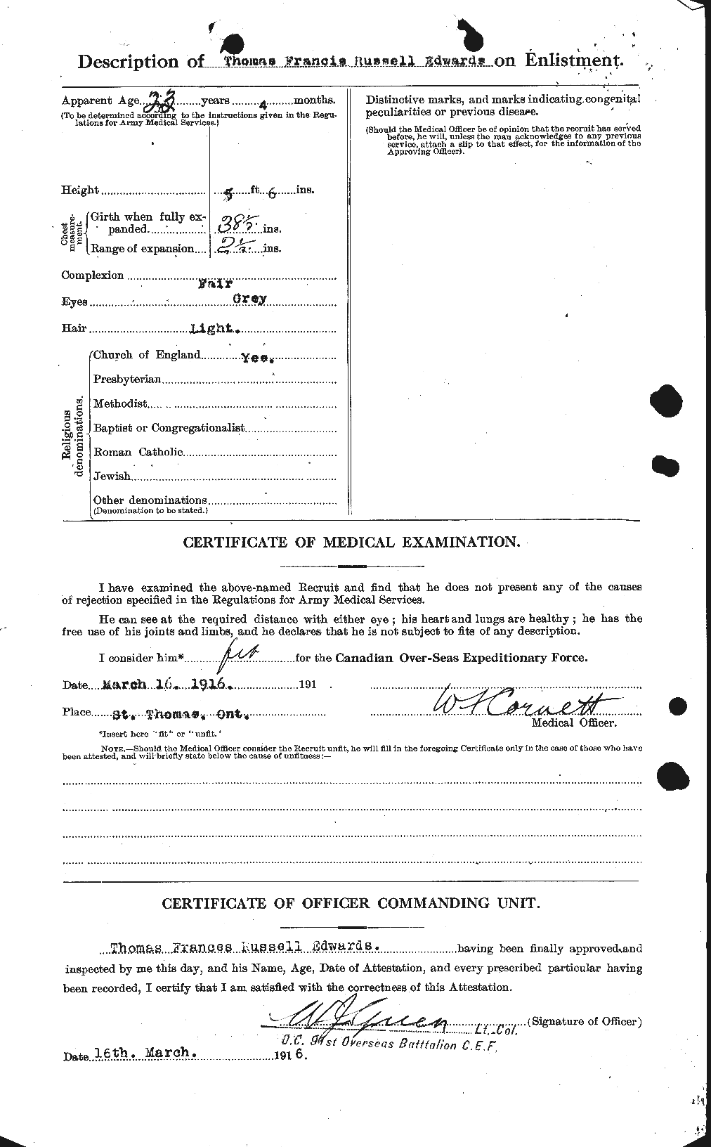 Personnel Records of the First World War - CEF 310345b