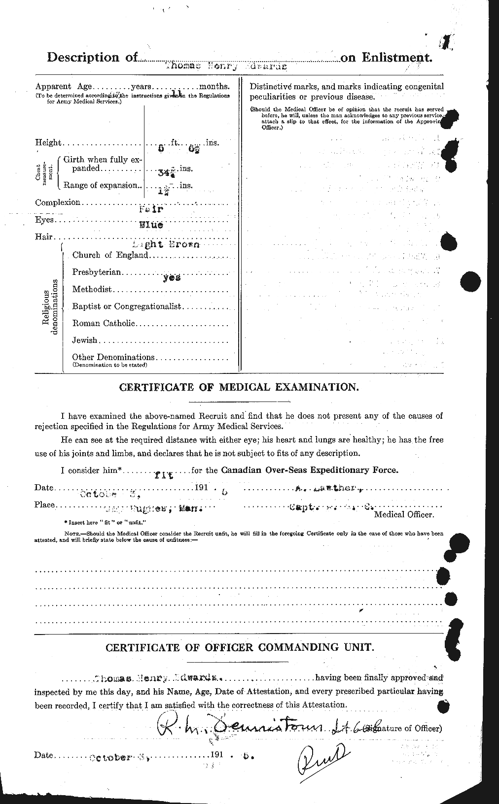 Personnel Records of the First World War - CEF 310347b