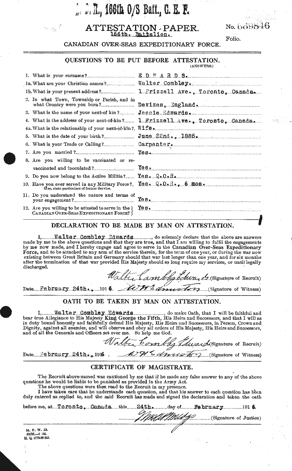 Personnel Records of the First World War - CEF 310368a