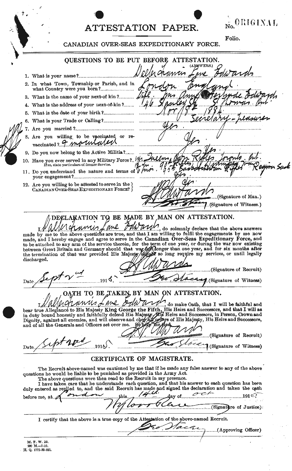Personnel Records of the First World War - CEF 310370a
