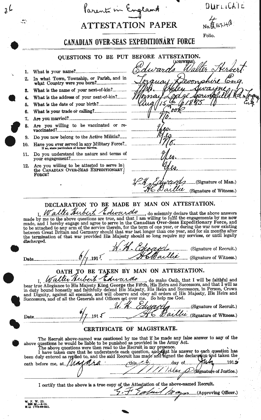 Personnel Records of the First World War - CEF 310373a