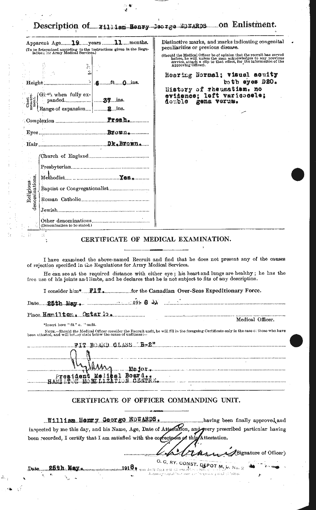 Dossiers du Personnel de la Première Guerre mondiale - CEC 310386b