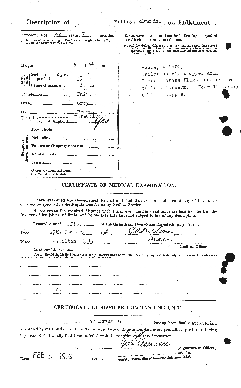 Dossiers du Personnel de la Première Guerre mondiale - CEC 310388b