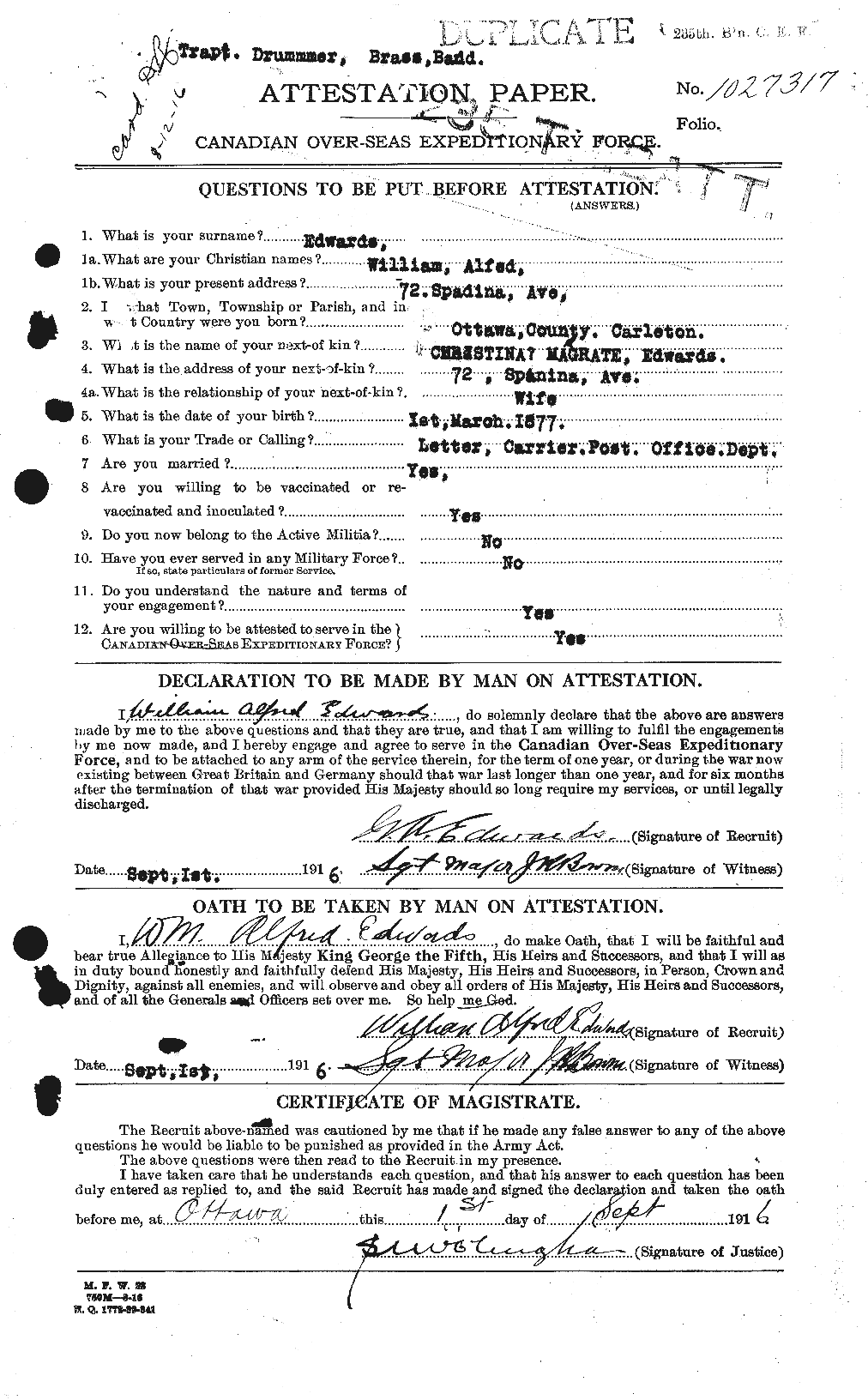 Personnel Records of the First World War - CEF 310409a