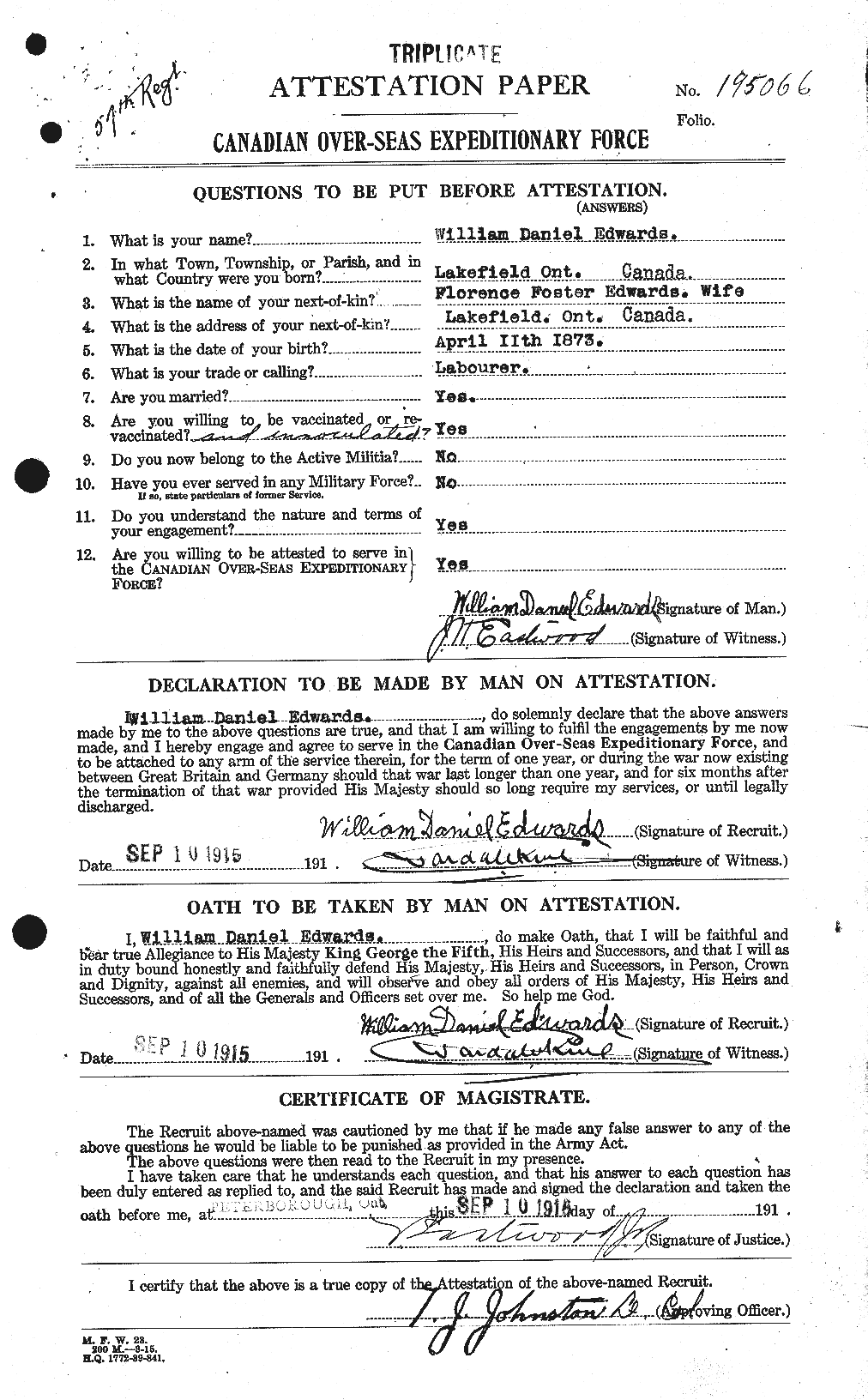 Personnel Records of the First World War - CEF 310418a