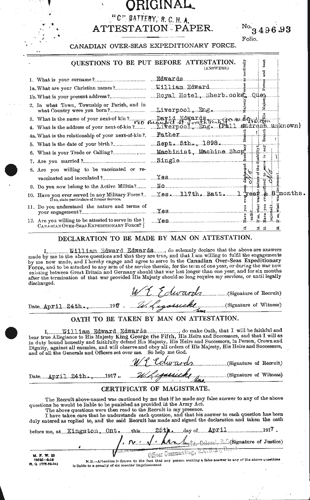 Personnel Records of the First World War - CEF 310420a