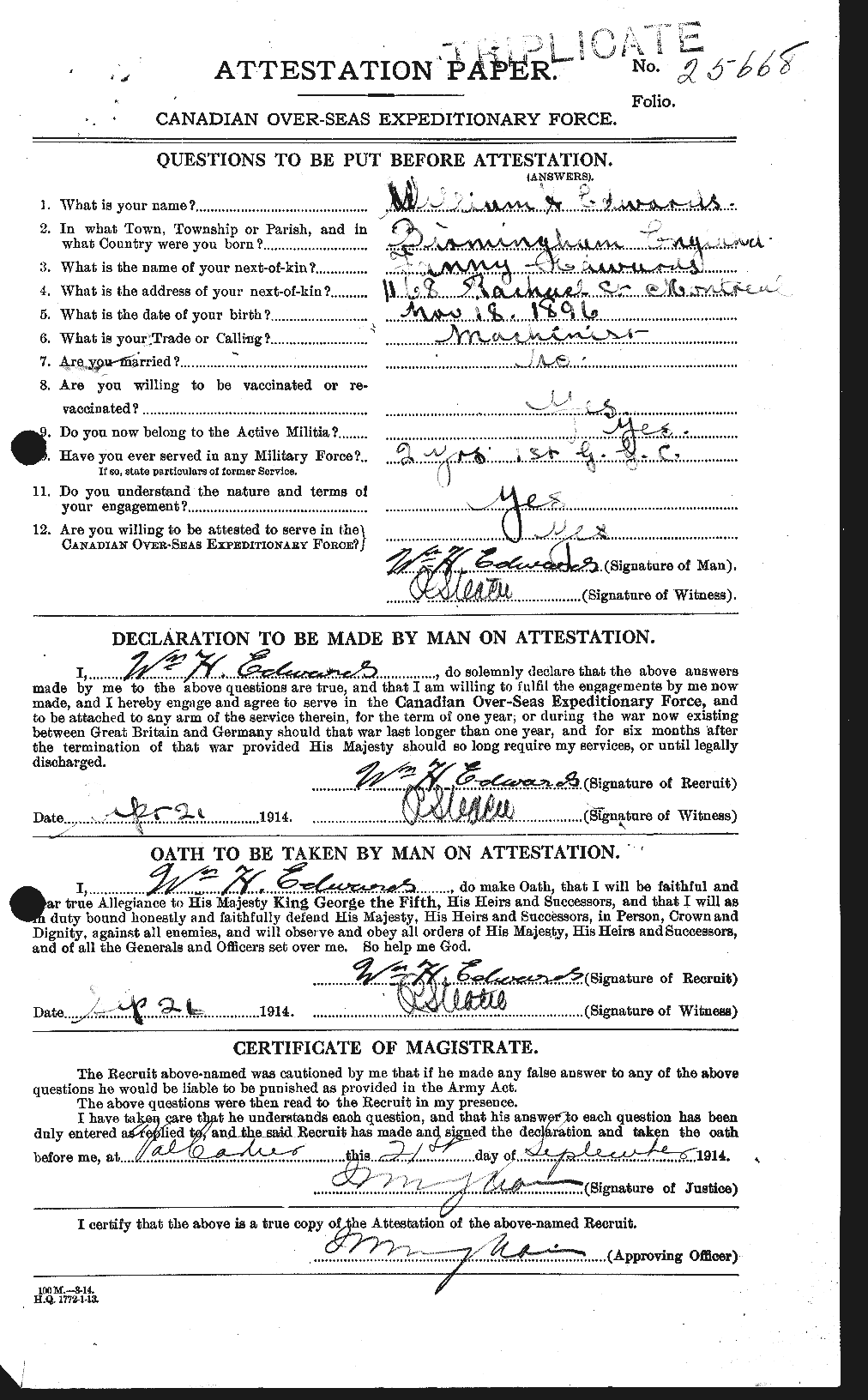 Personnel Records of the First World War - CEF 310428a