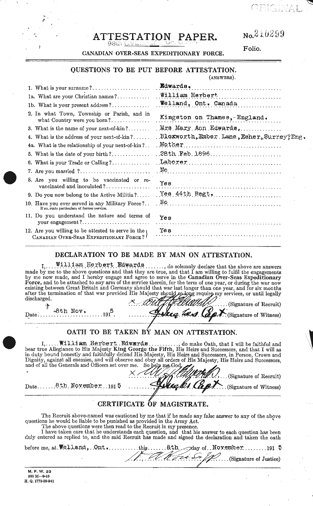 Personnel Records of the First World War - CEF 310436a