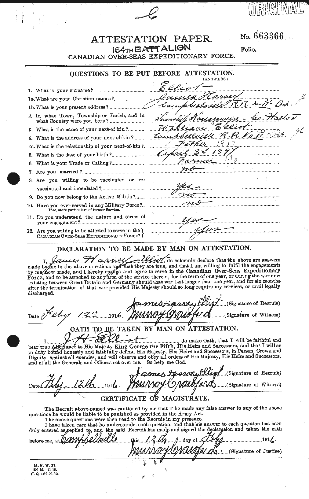 Personnel Records of the First World War - CEF 310769a