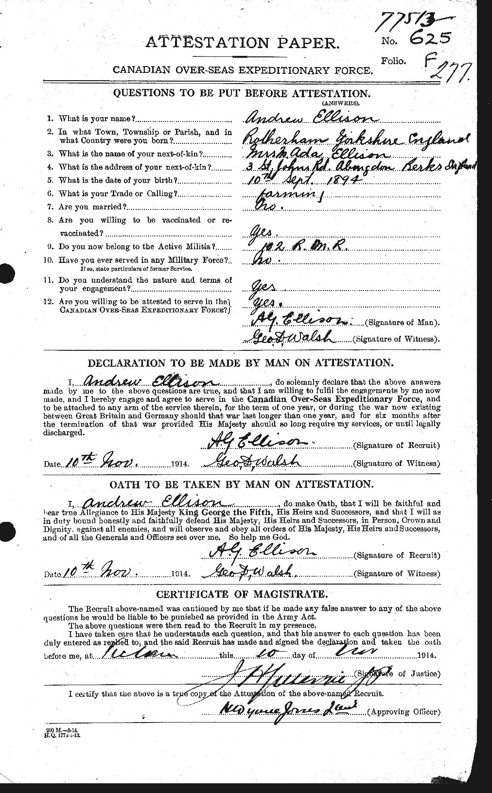 Personnel Records of the First World War - CEF 310920a