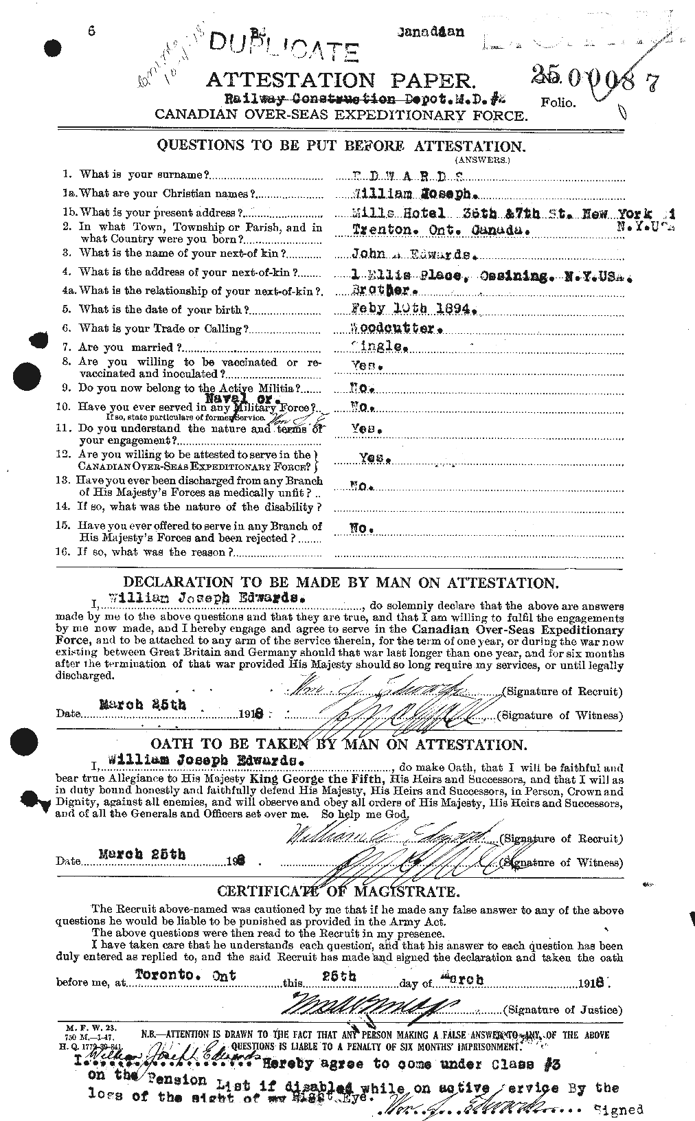 Personnel Records of the First World War - CEF 311928a