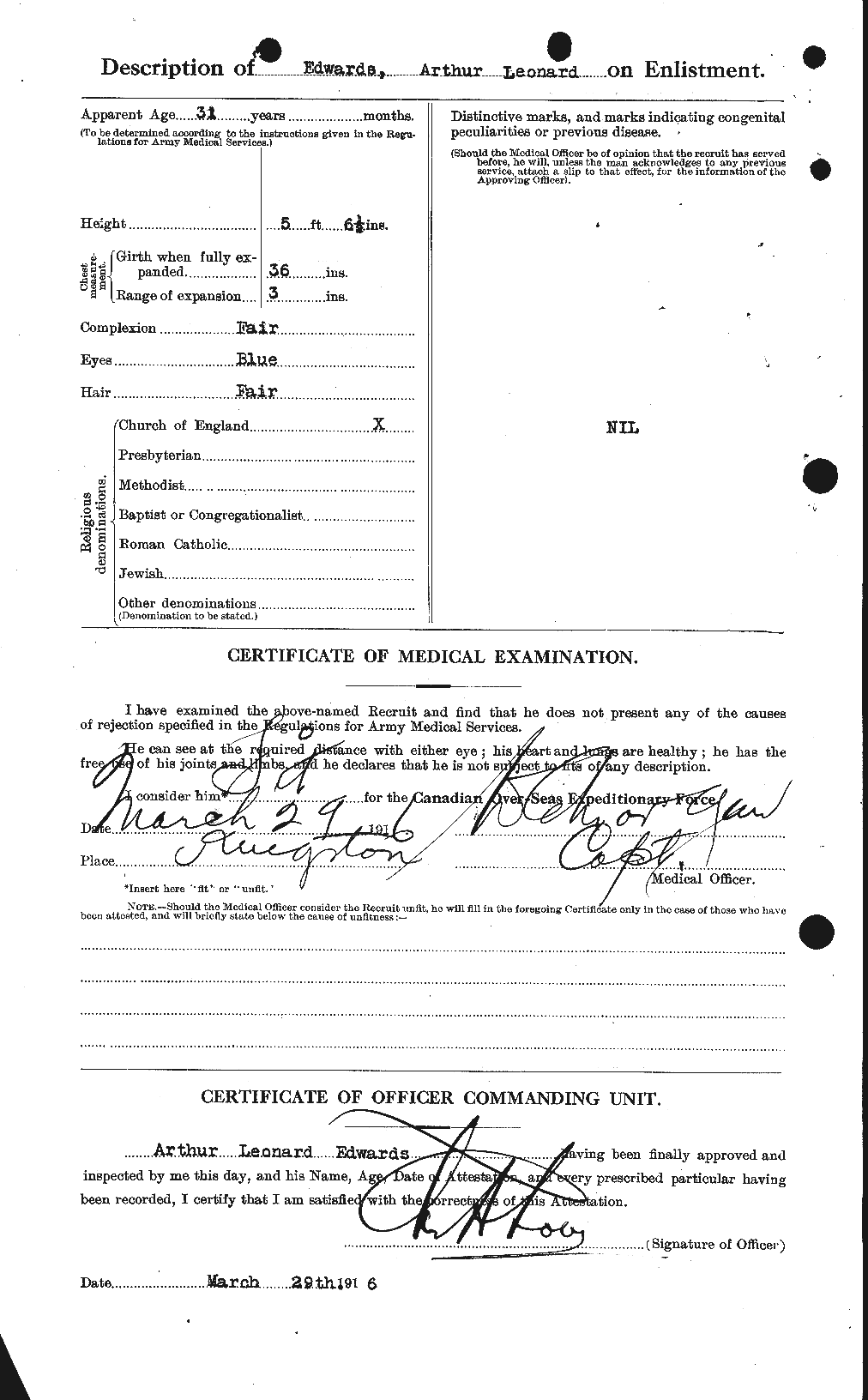 Personnel Records of the First World War - CEF 313143b