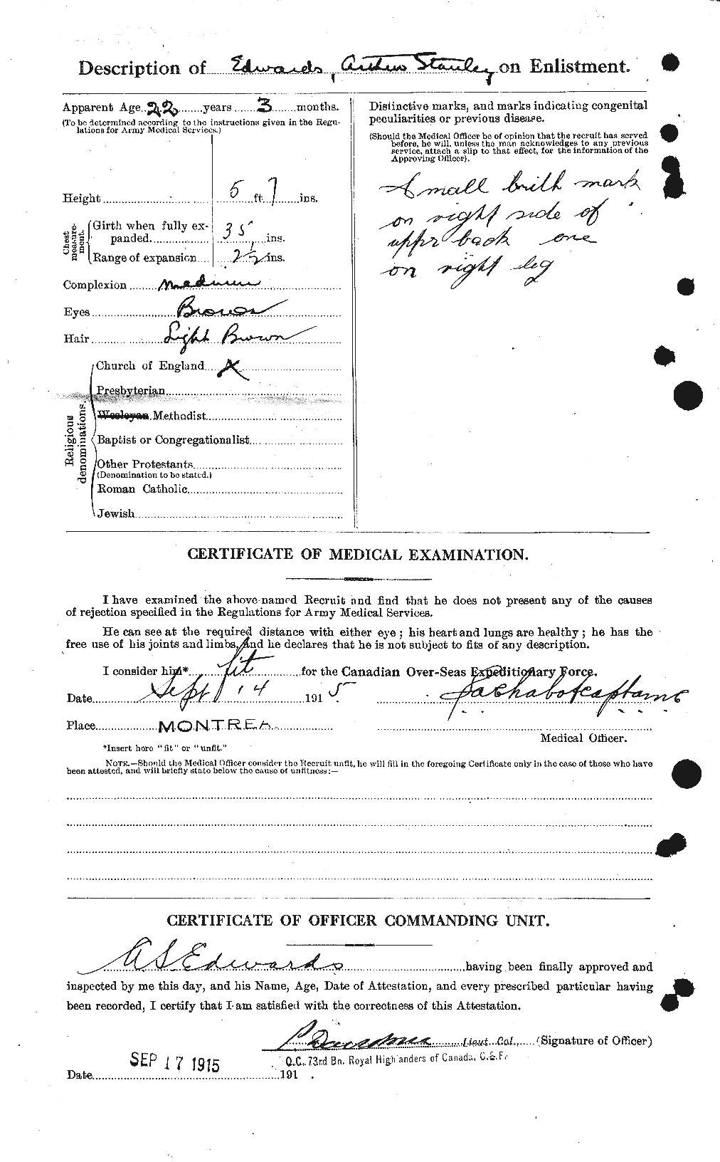 Personnel Records of the First World War - CEF 313145b