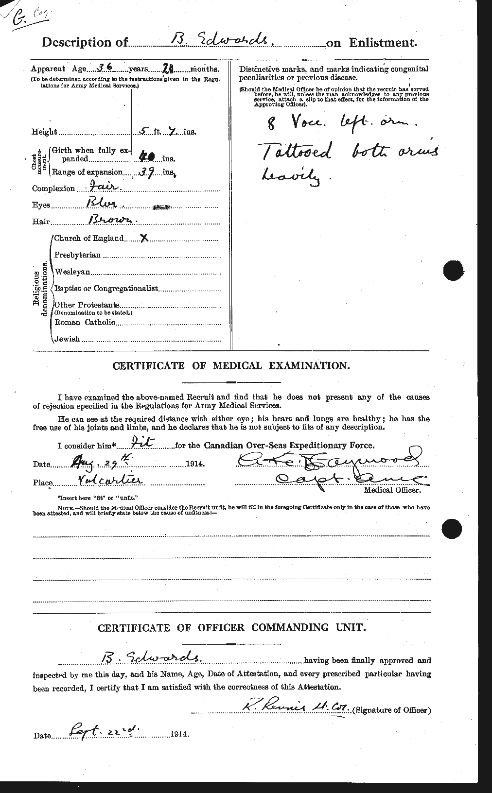 Personnel Records of the First World War - CEF 313152b