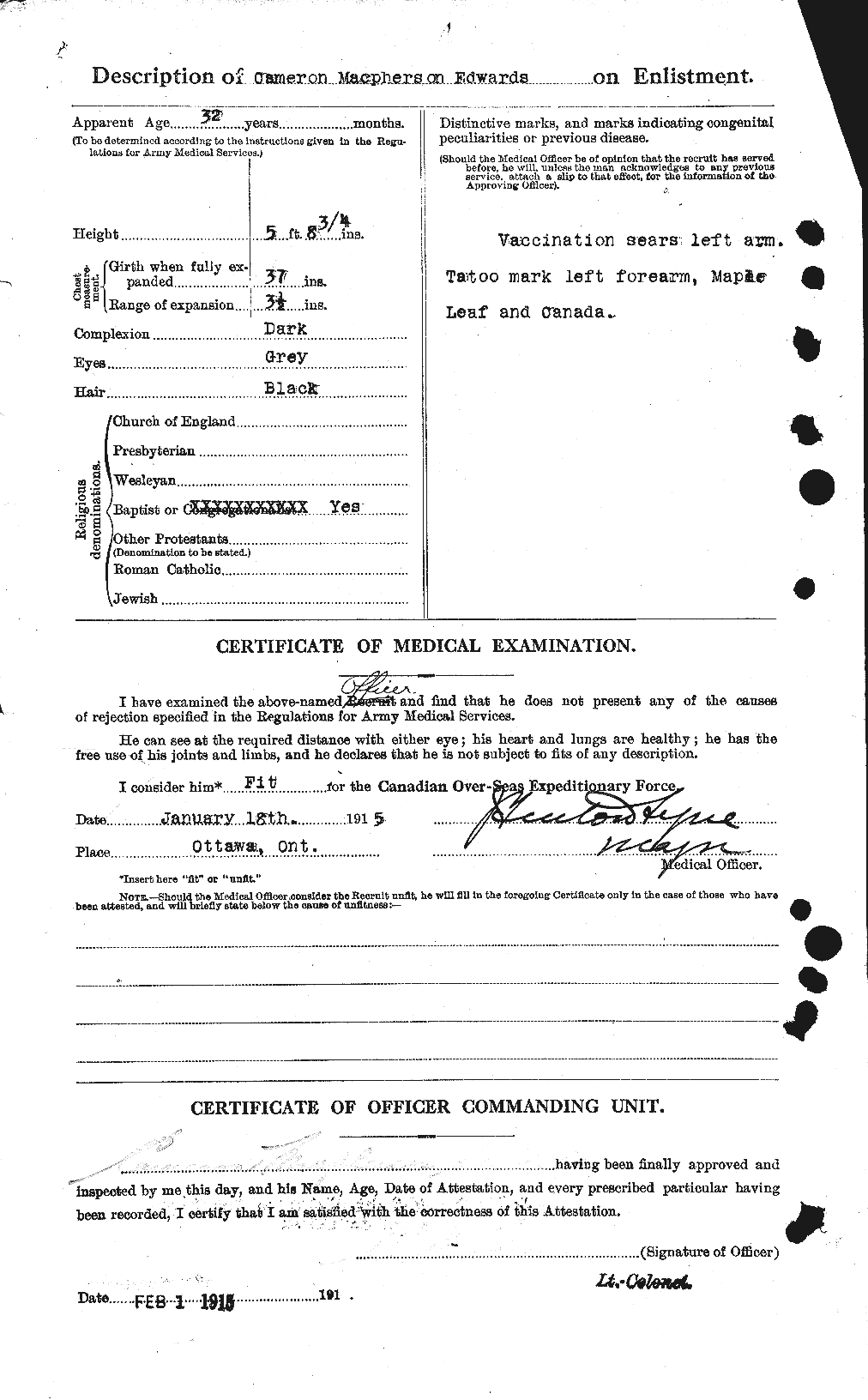 Personnel Records of the First World War - CEF 313154b
